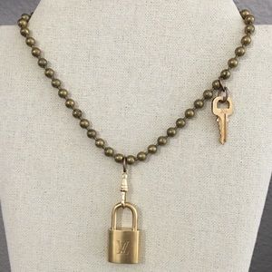 Louis Vuitton Upcycled Lock Key Necklace